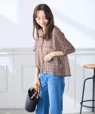 K3BGD31049 a.v.v Elmi(アー・ヴェ・ヴェ) 【低身長サイズ】ケープ風シアーブラウス ネイビー