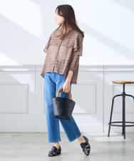 K3BGD31049 a.v.v Elmi(アー・ヴェ・ヴェ) 【低身長サイズ】ケープ風シアーブラウス ネイビー