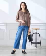 K3BGD31049 a.v.v Elmi(アー・ヴェ・ヴェ) 【低身長サイズ】ケープ風シアーブラウス ネイビー