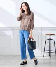 K3BGD31049 a.v.v Elmi(アー・ヴェ・ヴェ) 【低身長サイズ】ケープ風シアーブラウス ネイビー