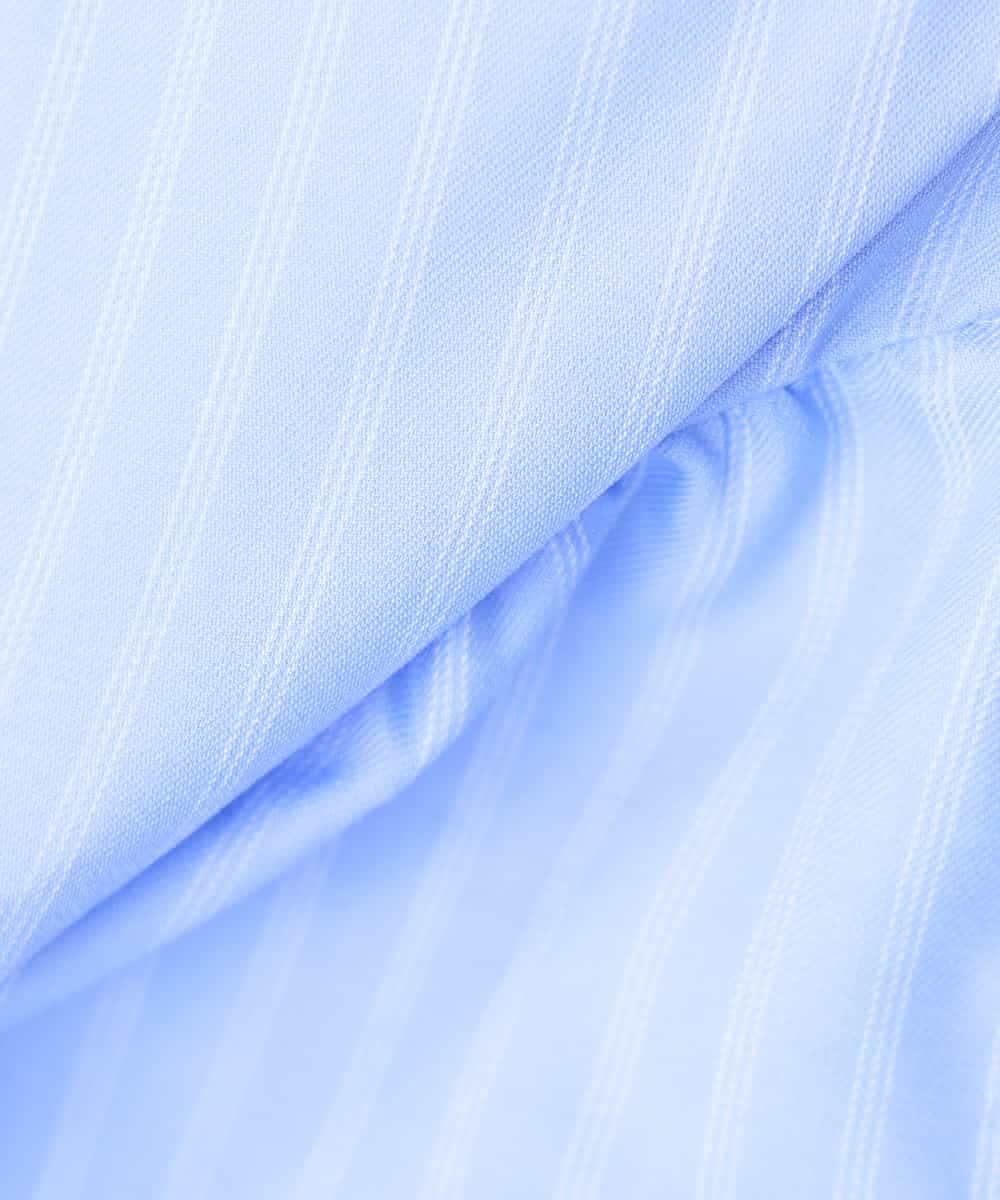 K3BGD32049 a.v.v Elmi(アー・ヴェ・ヴェ) 【低身長サイズ】ストライプ柄ティアードシアーブラウス ライトブルー