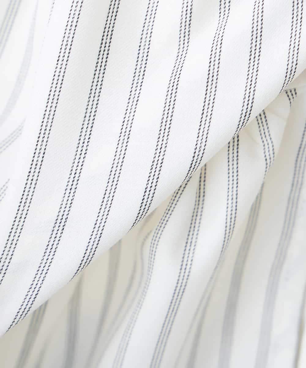 K3BGD32049 a.v.v Elmi(アー・ヴェ・ヴェ) 【低身長サイズ】ストライプ柄ティアードシアーブラウス ライトブルー