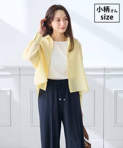 K3BGD33044 a.v.v Elmi 【低身長サイズ】クロップド丈セミシアーシャツ【洗える/接触冷感】