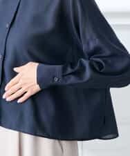 K3BGD33044 a.v.v Elmi(アー・ヴェ・ヴェ) 【低身長サイズ】クロップド丈セミシアーシャツ【洗える/接触冷感】 ライトイエロー