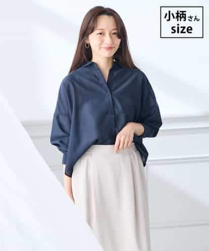 K3BGD33044 a.v.v Elmi 【低身長サイズ】クロップド丈セミシアーシャツ【洗える/接触冷感】