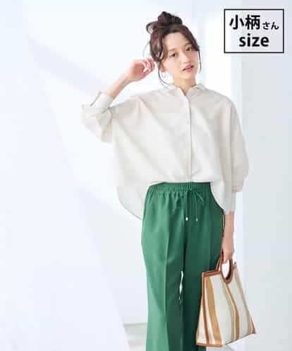 K3BGD33044 a.v.v Elmi 【低身長サイズ】クロップド丈セミシアーシャツ【洗える/接触冷感】