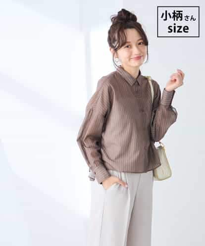 K3BGD33044 a.v.v Elmi 【低身長サイズ】クロップド丈セミシアーシャツ【洗える/接触冷感】