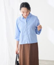 K3BJD02049 a.v.v Elmi(アー・ヴェ・ヴェ) 【低身長サイズ】バックタック切替ブラウス ライトブルー