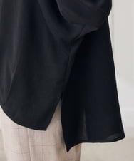 K3BJD30053 a.v.v Elmi(アー・ヴェ・ヴェ) 【低身長サイズ】楊柳 ドルマン シルエット シャツ【洗える/接触冷感】 ブラック