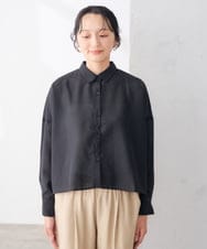K3BJD33044 a.v.v Elmi(アー・ヴェ・ヴェ) 【低身長サイズ】セミシアーシャツ【接触冷感/洗える/イージーケア】 ブラウン