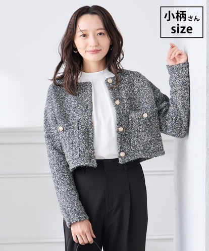 K3CBD16079 a.v.v Elmi 【低身長サイズ】ラメツィードニットジャケット