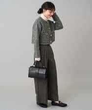 K3CBD16079 a.v.v Elmi(アー・ヴェ・ヴェ) 【低身長サイズ】ラメツィードニットジャケット ブラック系