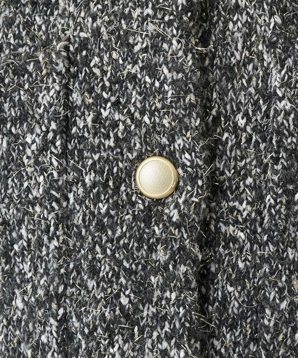 K3CBD16079 a.v.v Elmi(アー・ヴェ・ヴェ) 【低身長サイズ】ラメツィードニットジャケット ブラック系