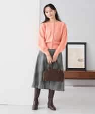 K3CBD20049 a.v.v Elmi(アー・ヴェ・ヴェ) 【低身長サイズ/2WAY】クルーネッククロップドカーディガン オレンジ