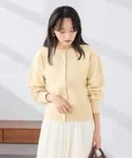 K3CBD20049 a.v.v Elmi(アー・ヴェ・ヴェ) 【低身長サイズ/2WAY】クルーネッククロップドカーディガン オレンジ