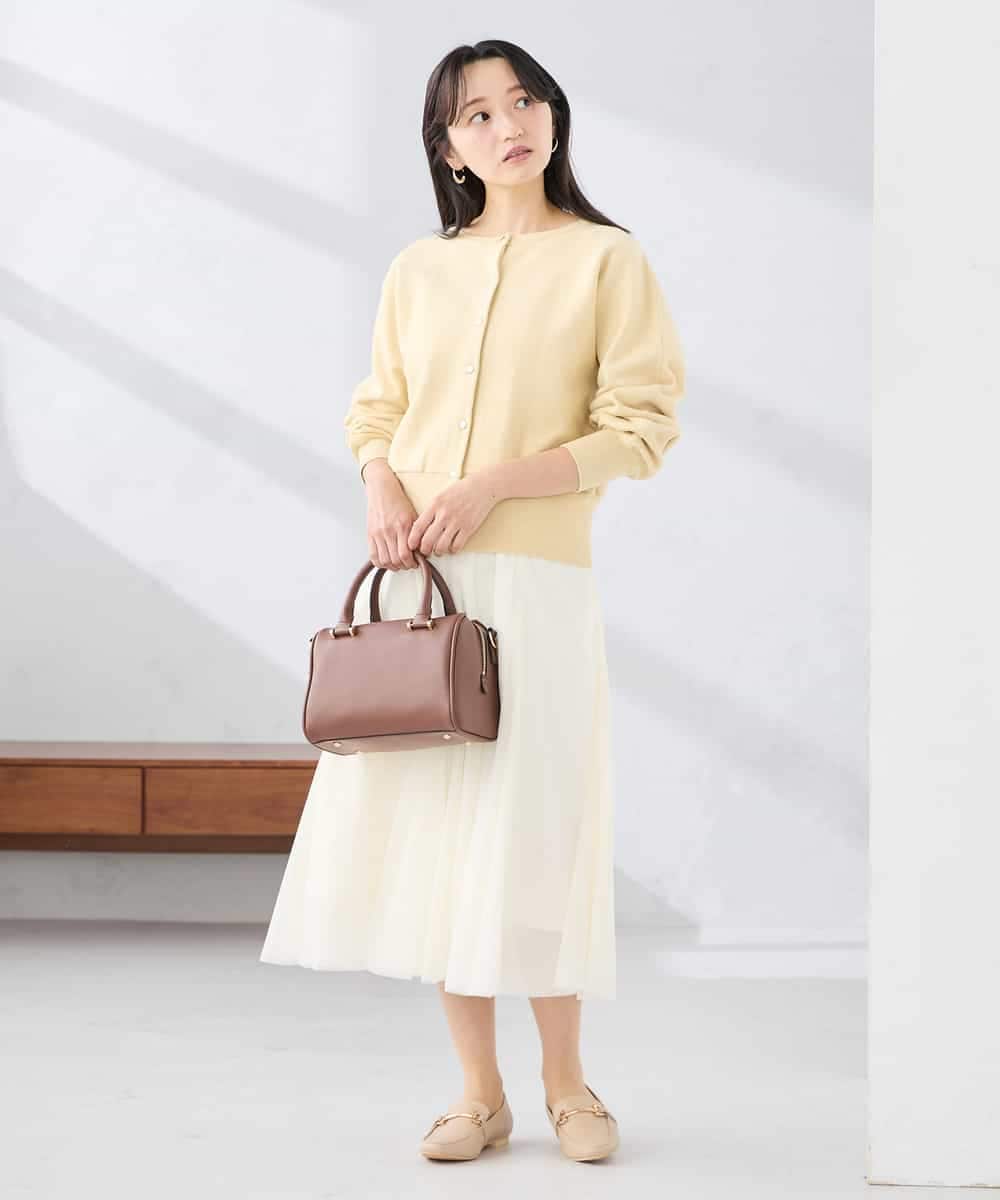 K3CBD20049 a.v.v Elmi(アー・ヴェ・ヴェ) 【低身長サイズ/2WAY】クルーネッククロップドカーディガン オレンジ