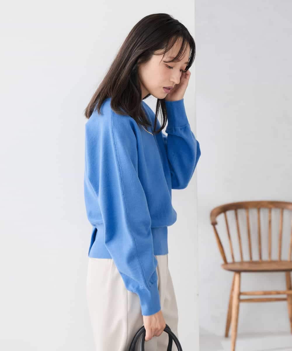 K3CBD20049 a.v.v Elmi(アー・ヴェ・ヴェ) 【低身長サイズ/2WAY】クルーネッククロップドカーディガン オレンジ