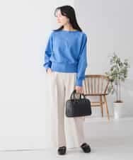 K3CBD20049 a.v.v Elmi(アー・ヴェ・ヴェ) 【低身長サイズ/2WAY】クルーネッククロップドカーディガン オレンジ