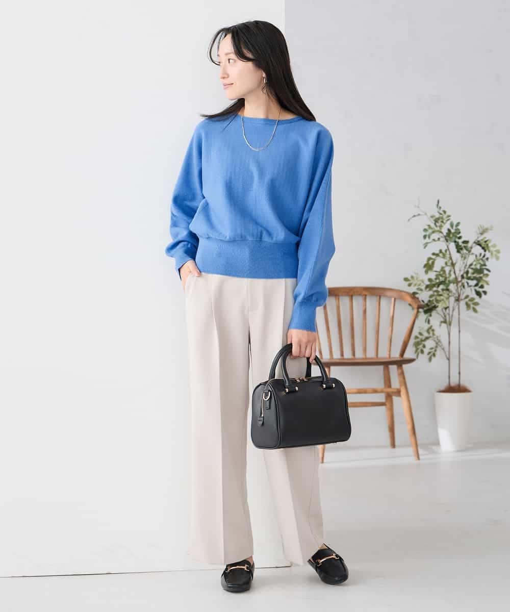 K3CBD20049 a.v.v Elmi(アー・ヴェ・ヴェ) 【低身長サイズ/2WAY】クルーネッククロップドカーディガン オレンジ