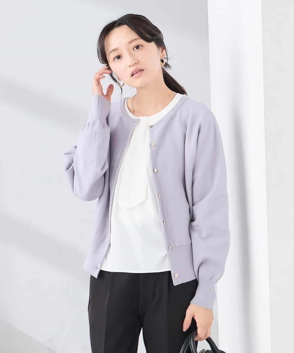 K3CBD20049 a.v.v Elmi(アー・ヴェ・ヴェ) 【低身長サイズ/2WAY】クルーネッククロップドカーディガン オレンジ