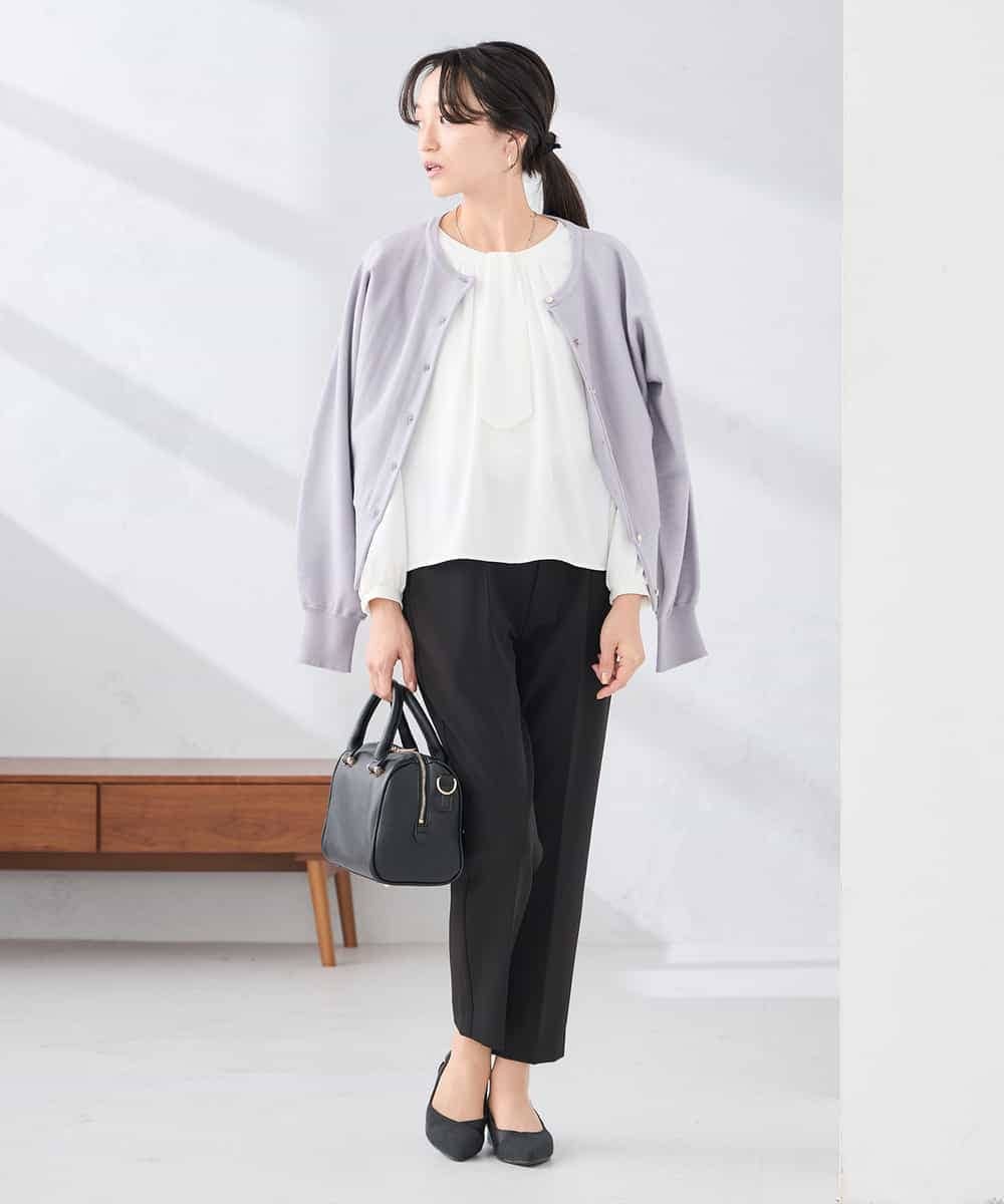 K3CBD20049 a.v.v Elmi(アー・ヴェ・ヴェ) 【低身長サイズ/2WAY】クルーネッククロップドカーディガン オレンジ