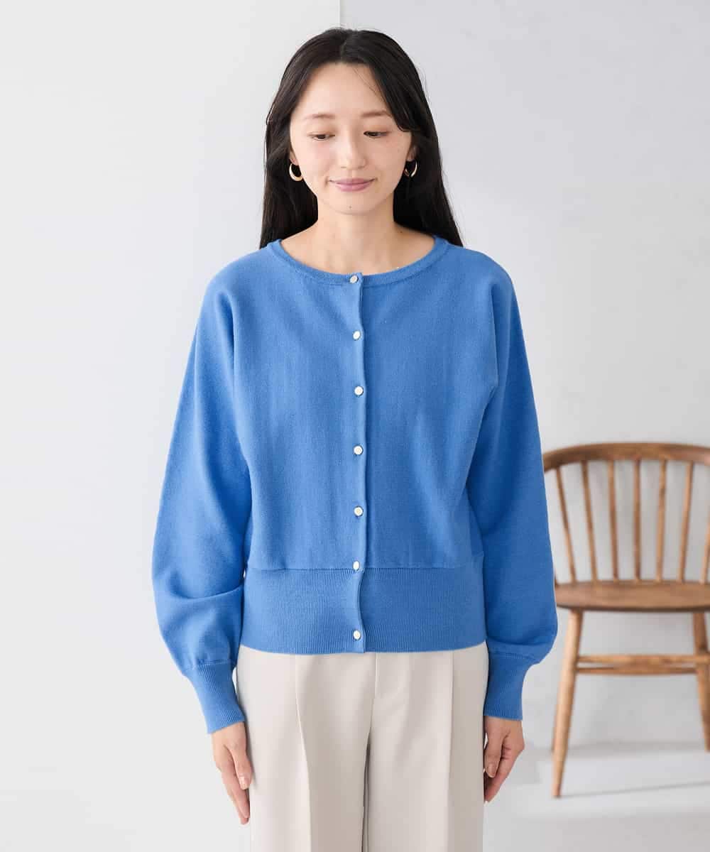 K3CBD20049 a.v.v Elmi(アー・ヴェ・ヴェ) 【低身長サイズ/2WAY】クルーネッククロップドカーディガン オレンジ