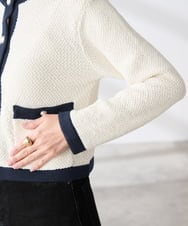 K3CED01069 a.v.v Elmi(アー・ヴェ・ヴェ) 【低身長サイズ】メタルボタンカノコニットジャケット ライトイエロー