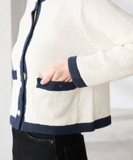 K3CED01069 a.v.v Elmi(アー・ヴェ・ヴェ) 【低身長サイズ】メタルボタンカノコニットジャケット ライトイエロー