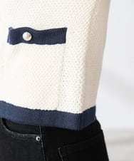 K3CED01069 a.v.v Elmi(アー・ヴェ・ヴェ) 【低身長サイズ】メタルボタンカノコニットジャケット ライトイエロー