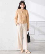 K3CED01069 a.v.v Elmi(アー・ヴェ・ヴェ) 【低身長サイズ】メタルボタンカノコニットジャケット ライトイエロー