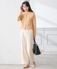 K3CED01069 a.v.v Elmi(アー・ヴェ・ヴェ) 【低身長サイズ】メタルボタンカノコニットジャケット ライトイエロー