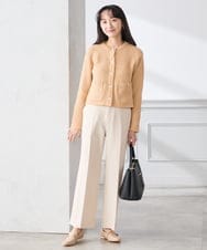 K3CED01069 a.v.v Elmi(アー・ヴェ・ヴェ) 【低身長サイズ】メタルボタンカノコニットジャケット ライトイエロー