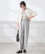 K3CED03059 a.v.v Elmi(アー・ヴェ・ヴェ) 【低身長サイズ】バックギャザーニットブルゾン ネイビー