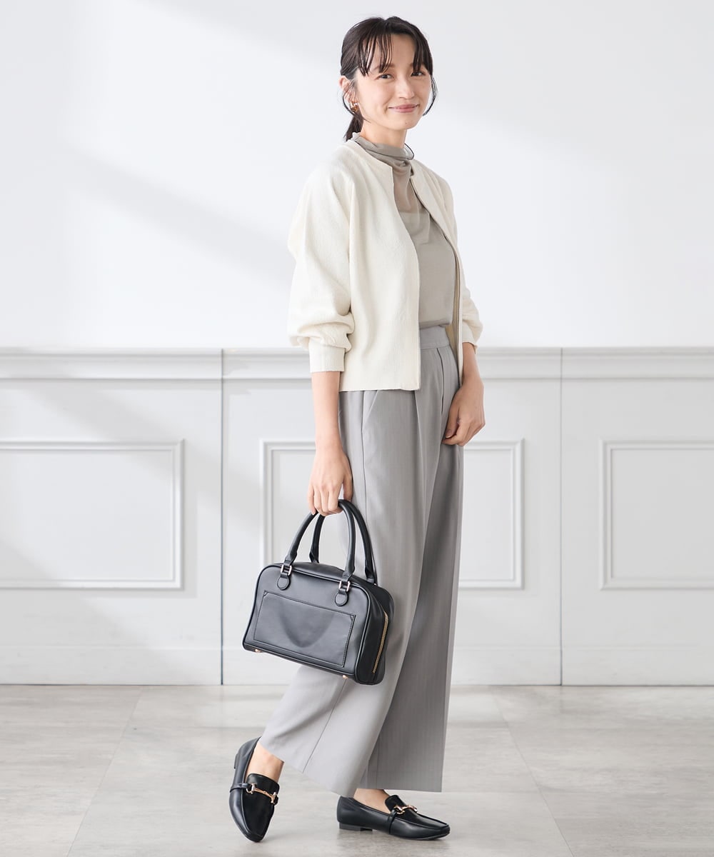 K3CED03059 a.v.v Elmi(アー・ヴェ・ヴェ) 【低身長サイズ】バックギャザーニットブルゾン ネイビー