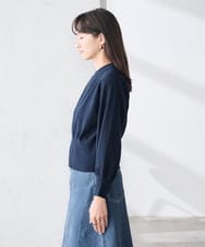 K3CED03059 a.v.v Elmi(アー・ヴェ・ヴェ) 【低身長サイズ】バックギャザーニットブルゾン ネイビー