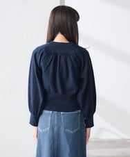 K3CED03059 a.v.v Elmi(アー・ヴェ・ヴェ) 【低身長サイズ】バックギャザーニットブルゾン ネイビー