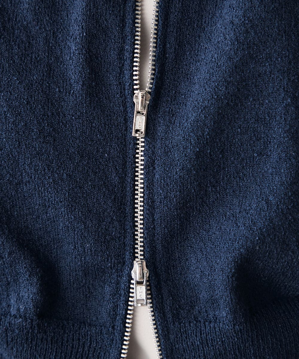 K3CED03059 a.v.v Elmi(アー・ヴェ・ヴェ) 【低身長サイズ】バックギャザーニットブルゾン ネイビー