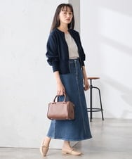 K3CED03059 a.v.v Elmi(アー・ヴェ・ヴェ) 【低身長サイズ】バックギャザーニットブルゾン ネイビー