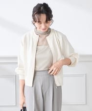 K3CED03059 a.v.v Elmi(アー・ヴェ・ヴェ) 【低身長サイズ】バックギャザーニットブルゾン ネイビー