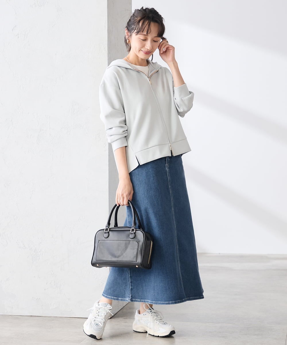 K3CED04054 a.v.v Elmi(アー・ヴェ・ヴェ) 【低身長サイズ】バックフレアダンボールパーカー ネイビー