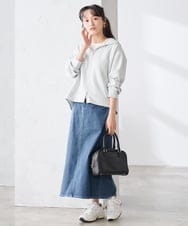 K3CED04054 a.v.v Elmi(アー・ヴェ・ヴェ) 【低身長サイズ】バックフレアダンボールパーカー ネイビー