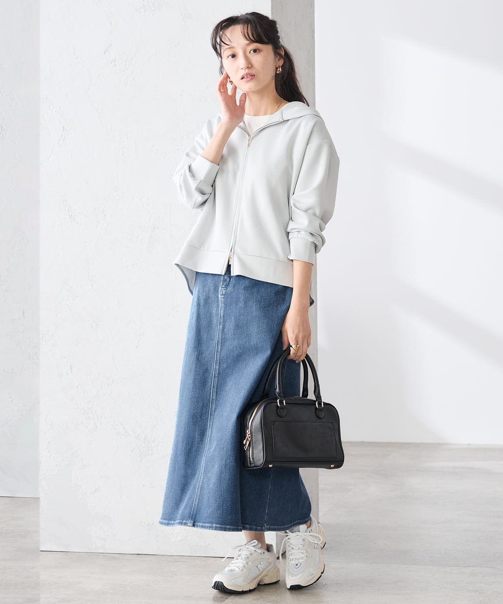 K3CED04054 a.v.v Elmi(アー・ヴェ・ヴェ) 【低身長サイズ】バックフレアダンボールパーカー ネイビー