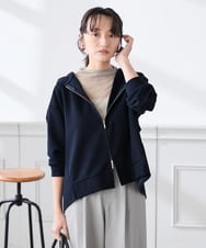 K3CED04054 a.v.v Elmi(アー・ヴェ・ヴェ) 【低身長サイズ】バックフレアダンボールパーカー ネイビー