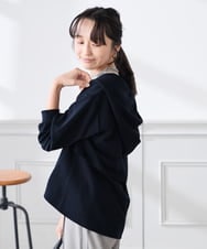 K3CED04054 a.v.v Elmi(アー・ヴェ・ヴェ) 【低身長サイズ】バックフレアダンボールパーカー ネイビー