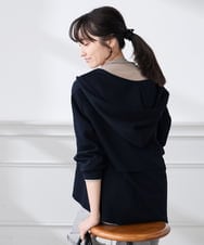 K3CED04054 a.v.v Elmi(アー・ヴェ・ヴェ) 【低身長サイズ】バックフレアダンボールパーカー ネイビー