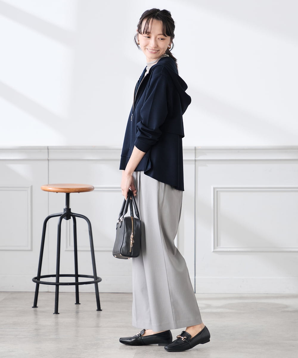 K3CED04054 a.v.v Elmi(アー・ヴェ・ヴェ) 【低身長サイズ】バックフレアダンボールパーカー ネイビー