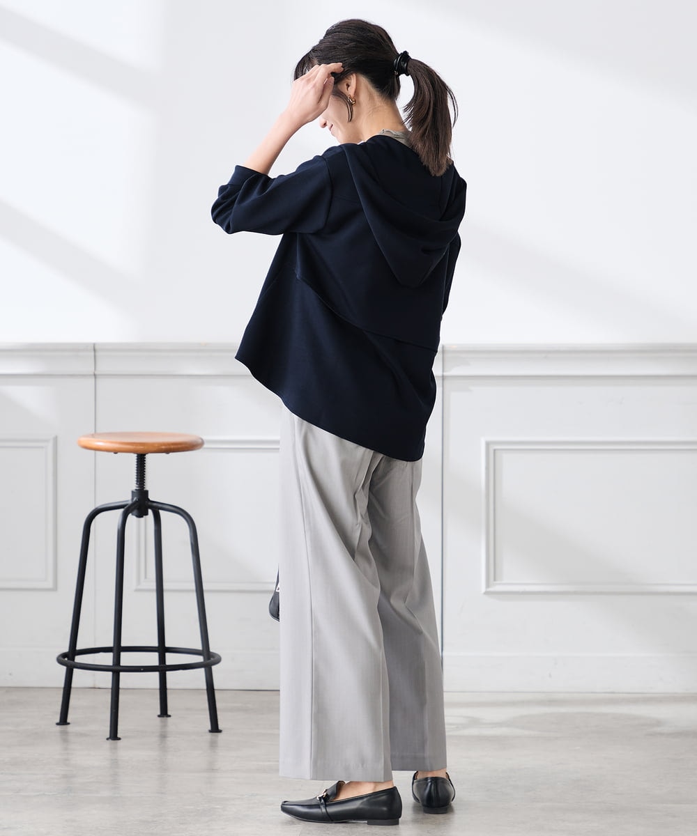 K3CED04054 a.v.v Elmi(アー・ヴェ・ヴェ) 【低身長サイズ】バックフレアダンボールパーカー ネイビー