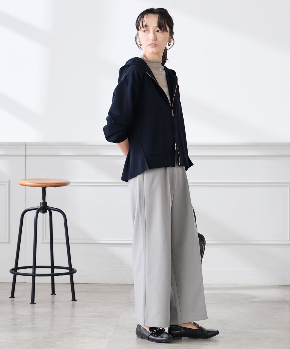 K3CED04054 a.v.v Elmi(アー・ヴェ・ヴェ) 【低身長サイズ】バックフレアダンボールパーカー ネイビー