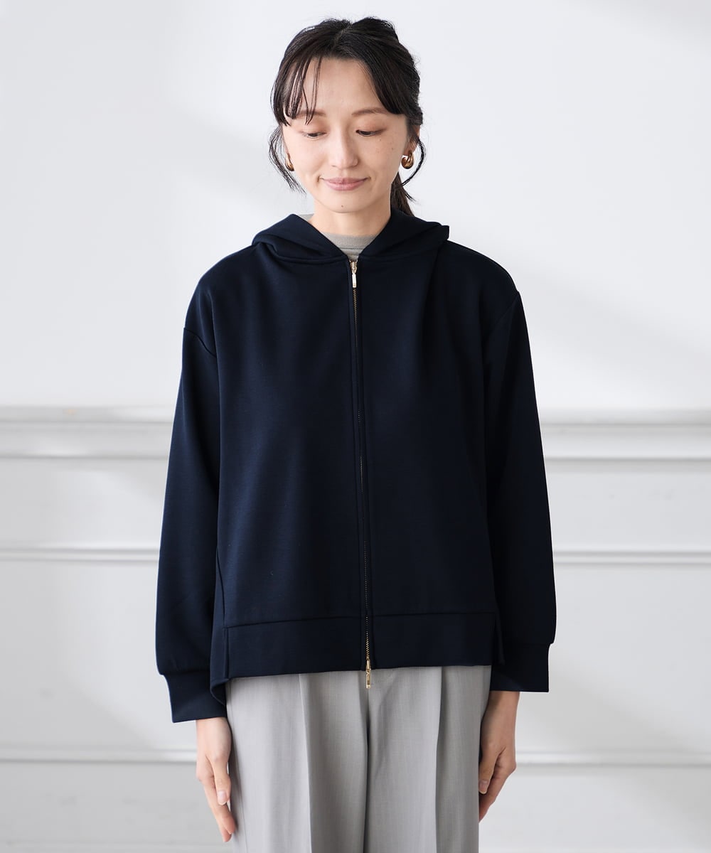 K3CED04054 a.v.v Elmi(アー・ヴェ・ヴェ) 【低身長サイズ】バックフレアダンボールパーカー ネイビー