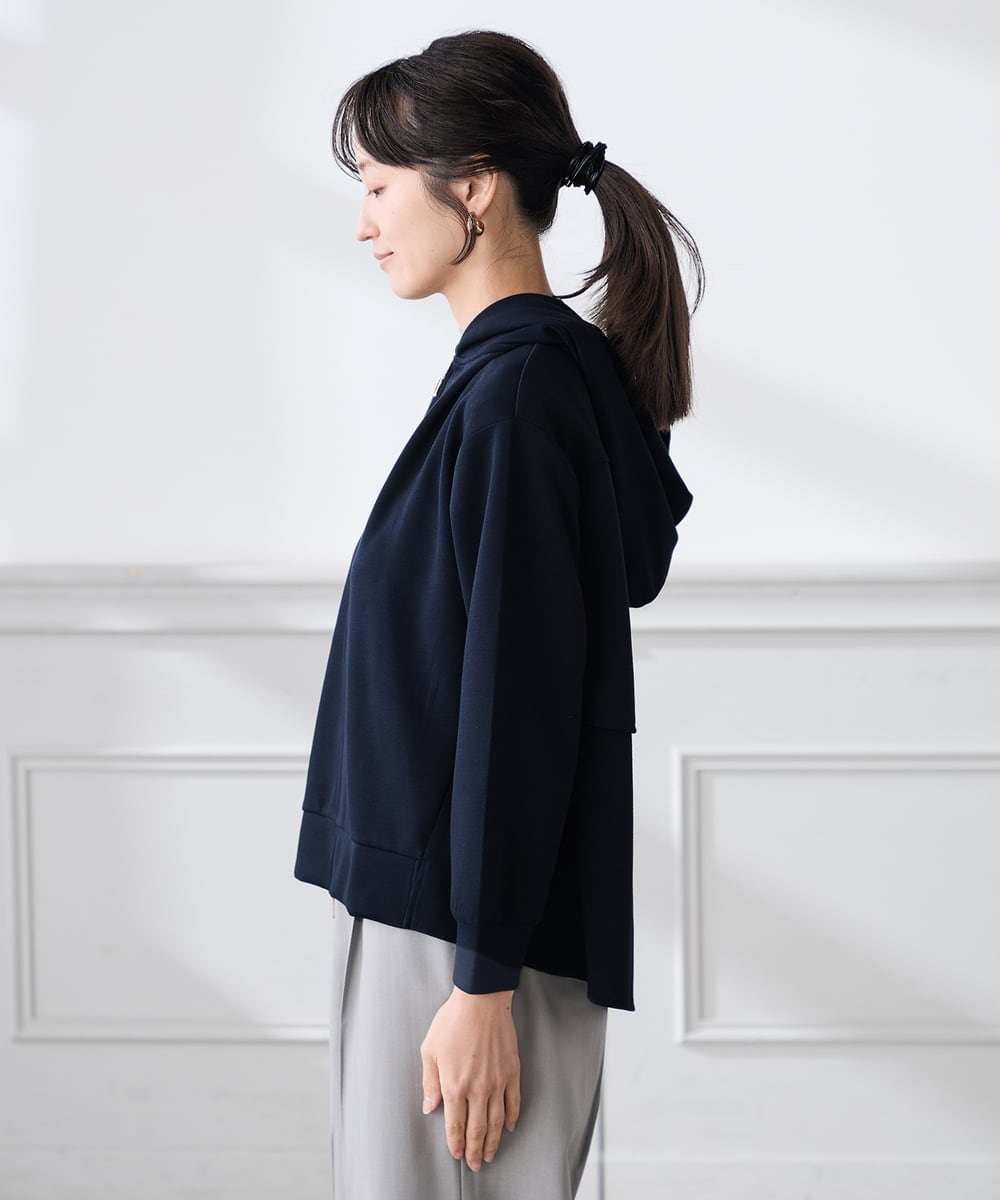 K3CED04054 a.v.v Elmi(アー・ヴェ・ヴェ) 【低身長サイズ】バックフレアダンボールパーカー ネイビー